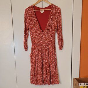 Anthropologie Maeve Ikat Faux Wrap Dress Medium